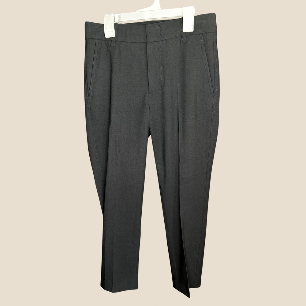 Vince Womens Black Straight Leg Wool Pants Sz 0 Minimalist Capsule Career Work